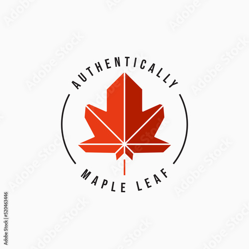 Minimalist maple leaf logo vector illustration design. Simple modern flat logo concept.