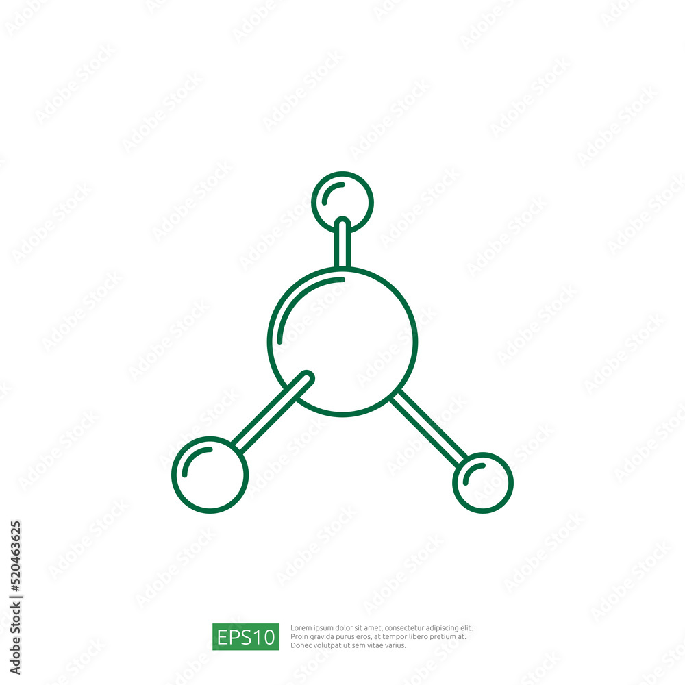 Chemical Molecule. Education Line Icon Chemical Molecule. Education Line Icon
