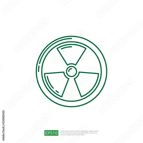 Nuclear Radiation Sign Line Icon
