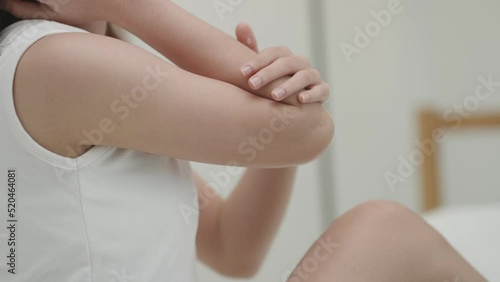 Wallpaper Mural Young Asian woman suffering from skin problems. Worried Asian lady upset with dry fragile skin looking in mirror, unhappy stressed woman checking wrinkles troubled with acnes touching face. Torontodigital.ca