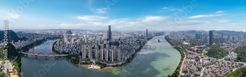 Aerial photography close-up of Liuzhou city scenery in China photo