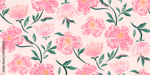 Animal Print floral seamless pattern 