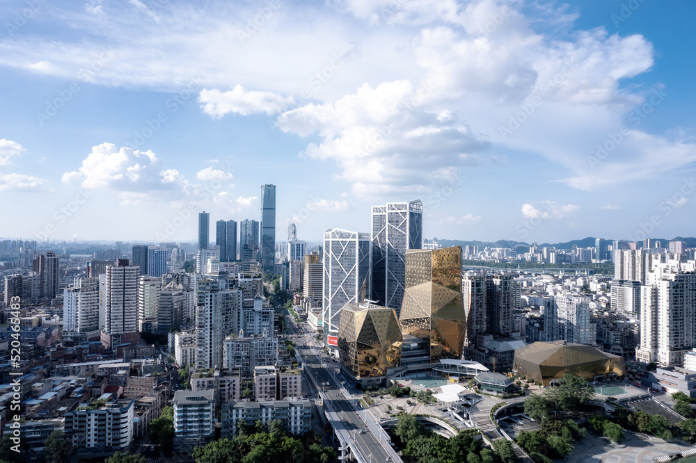 Fototapeta premium Aerial photography of Liuzhou city landscape in Guangxi