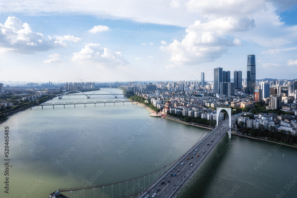 Fototapeta premium Aerial photography of Liuzhou city landscape in Guangxi