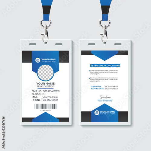 Modern and creative corporate company employee id card template