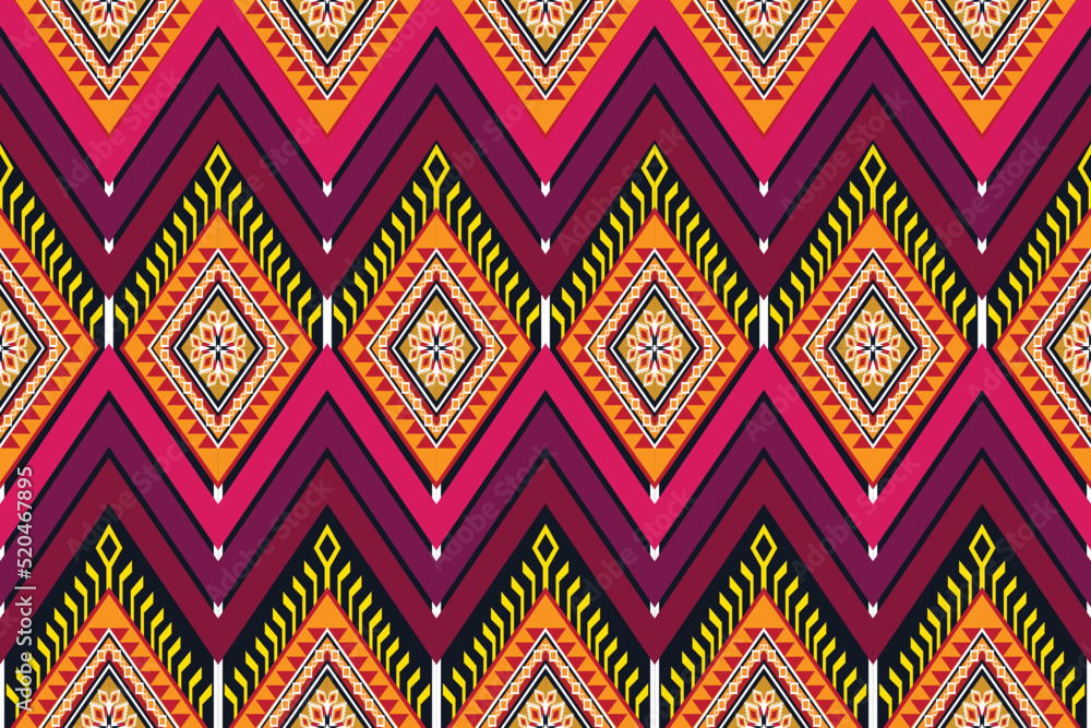 Geometric ethnic flower pattern for background,fabric,wrapping,clothing,wallpaper,Batik,carpet,embroidery style. Geometric ethnic flower pattern for background,fabric,wrapping,clothing,wallpaper,Batik,carpet,embroidery style.