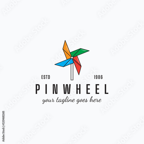 Simple colorful pinwheel logo vector illustration design.