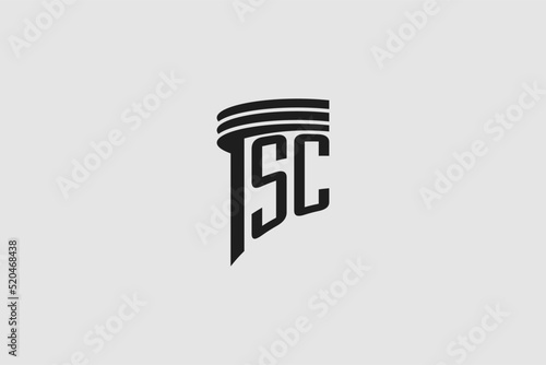 Creative letter SC monogram for legal firm, advocate logo inspiration