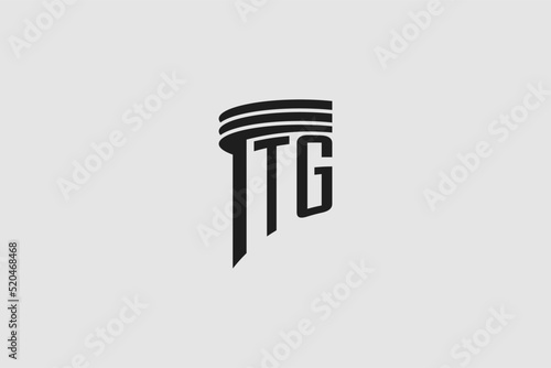 Creative letter TG monogram for legal firm, advocate logo inspiration