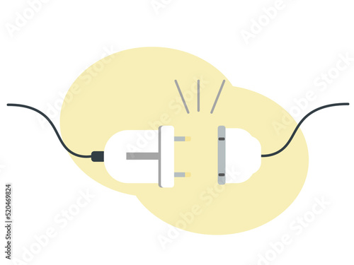 コンセントのプラグを抜く 節電 省エネ ベクターイラスト