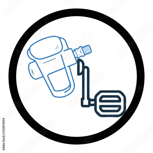 Bicycle components or cyclist pedal icon