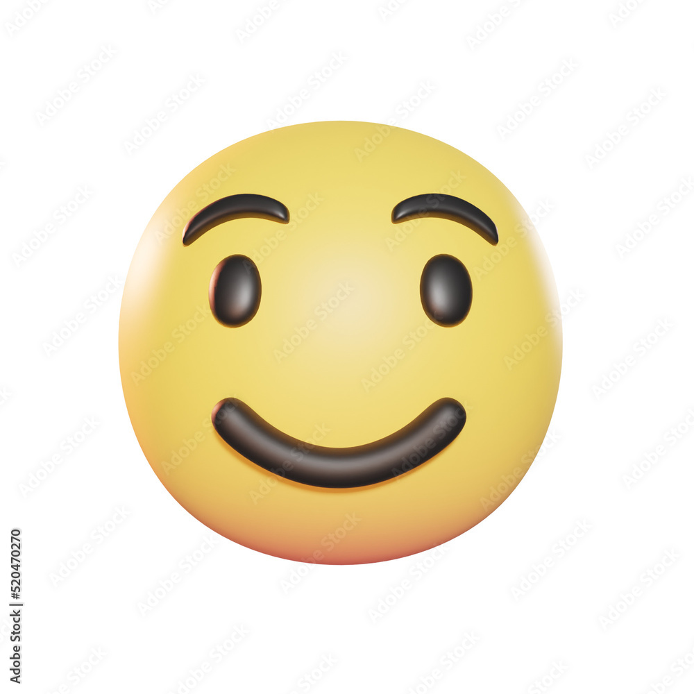 Slightly smiling face Emoji 3D Illustration Slightly smiling face Emoji 3D Illustration