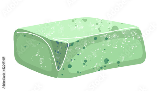 Natural soap on white background. Beauty skin. Skin care. Body care. Healthy lifestyle. Beauty product. Mint green. Vector.