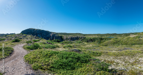 Spiller's Cove near Twillingate, Newfoundland starts to emerge near the end of the hiking trail.