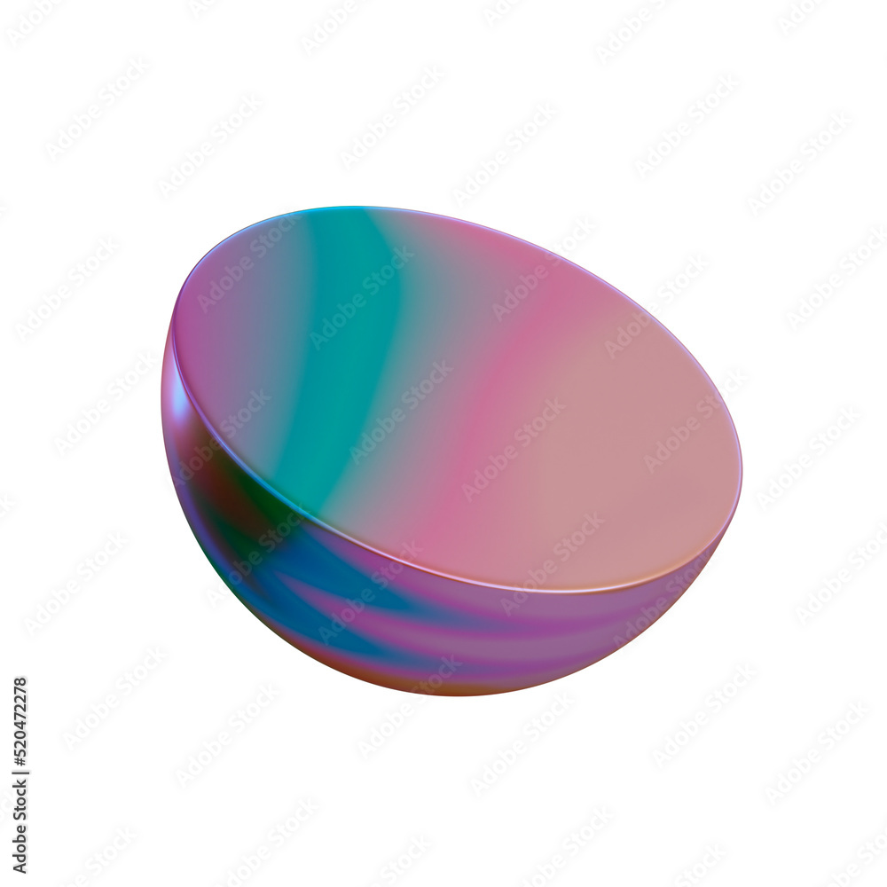 3d illustration geometric shape of half sphere 3d illustration geometric shape of half sphere