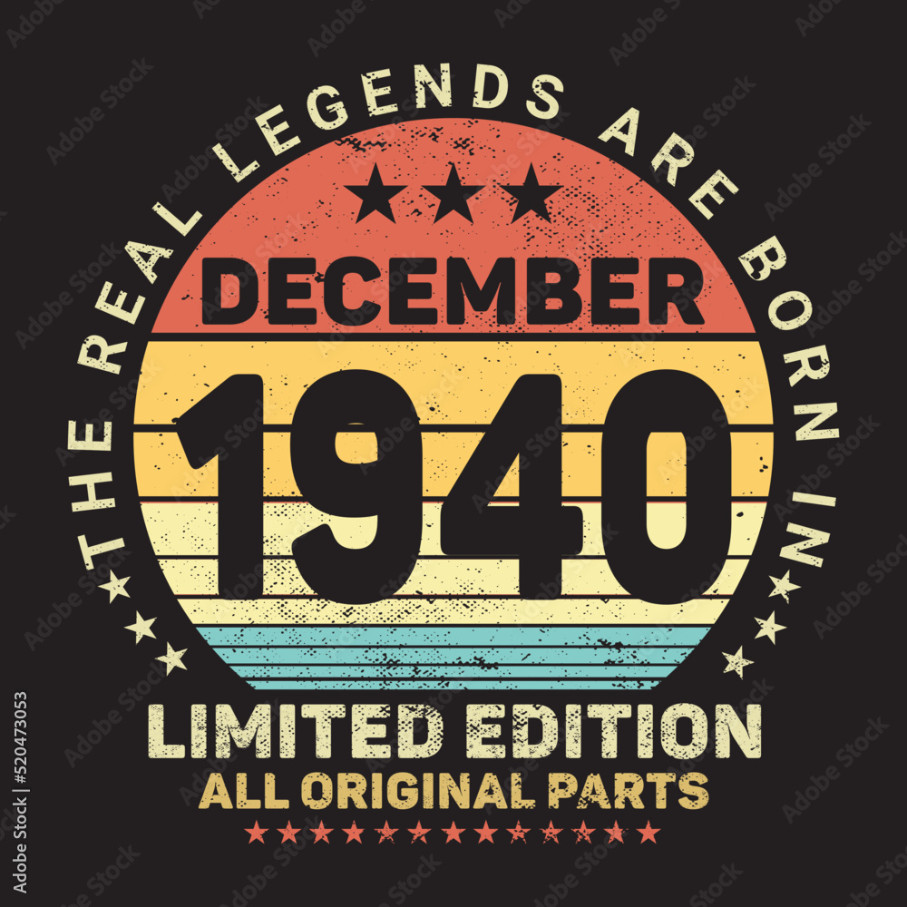 The Real Legends Are Born In December 1940, Birthday gifts for women or men, Vintage birthday shirts for wives or husbands, anniversary T-shirts for sisters or brother