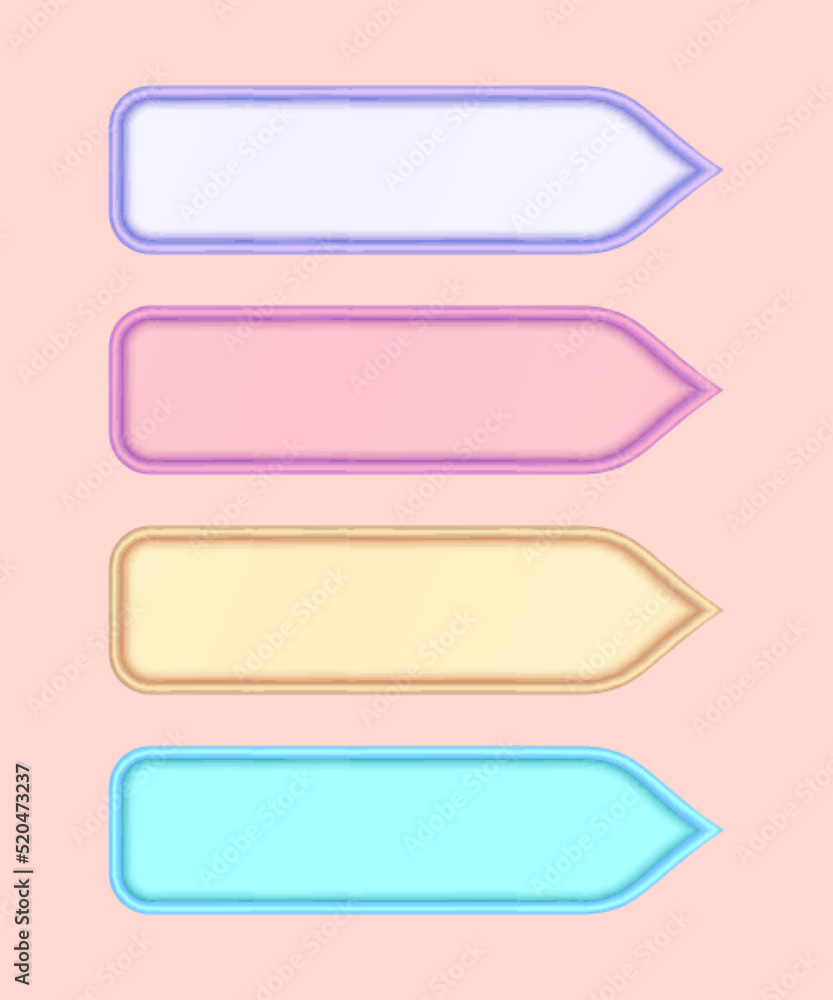 Set of four horizontal arrow templates design, text boxes, and banners frame Set of four horizontal arrow templates design, text boxes, and banners frame