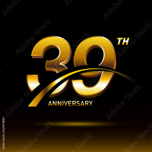39 years golden anniversary logo celebration