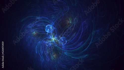 3D rendering abstract multicolor technology fractal light background