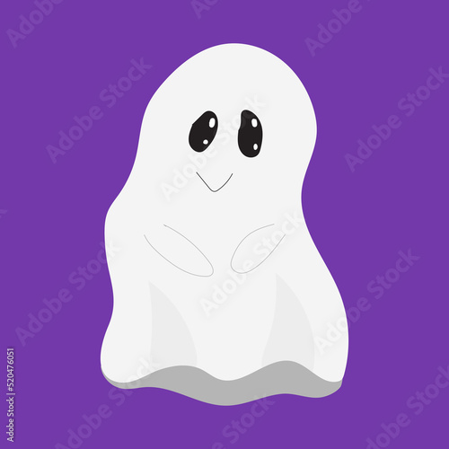 Ghost. Cute Halloween Ghost Vector.children's illustration of a cute ghost cartoon character