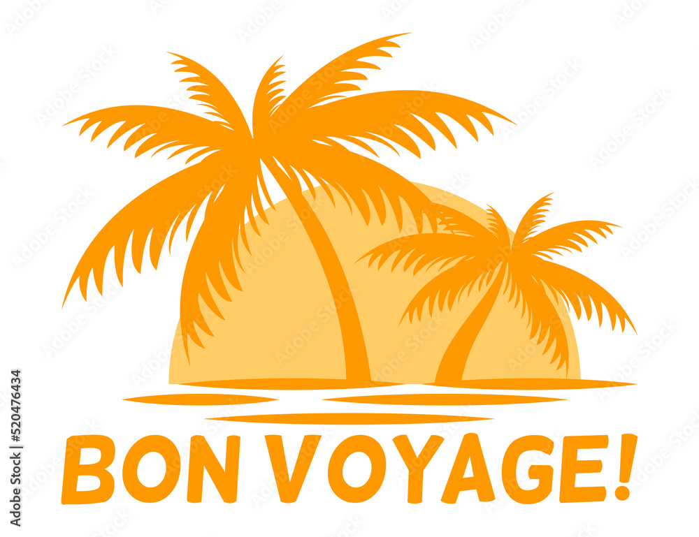Bon Voyage! Lettering for Sale Banners, Flyers, Brochures and Graphic Design Templates. Summer Vacation Logo Design Templates Collection, Relax Summer Time