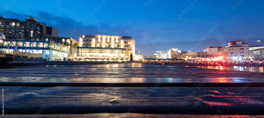 Budva town at night- long exposures- Montenegro