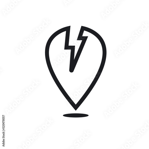 power charger location point icon vector concept design