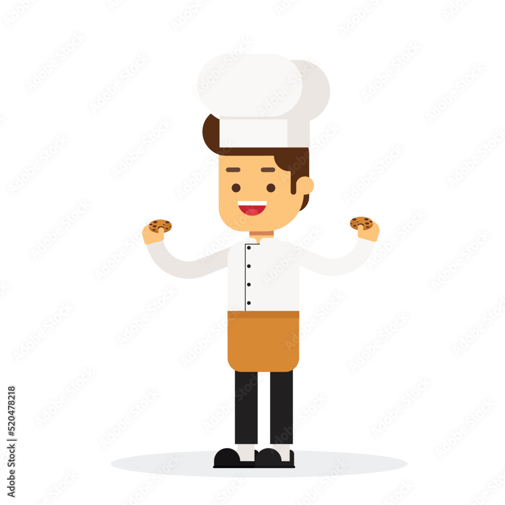 Man baking cookies Royalty Free Vector Image Man baking cookies Royalty Free Vector Image