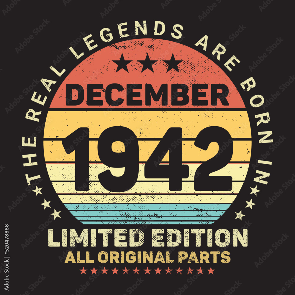 The Real Legends Are Born In December 1942, Birthday gifts for women or men, Vintage birthday shirts for wives or husbands, anniversary T-shirts for sisters or brother The Real Legends Are Born In December 1942, Birthday gifts for women or men, Vintage birthday shirts for wives or husbands, anniversary T-shirts for sisters or brother