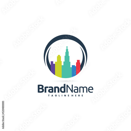 circle logo with city color concept