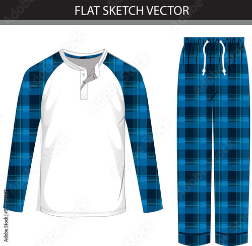 Men's pyjama set vector file