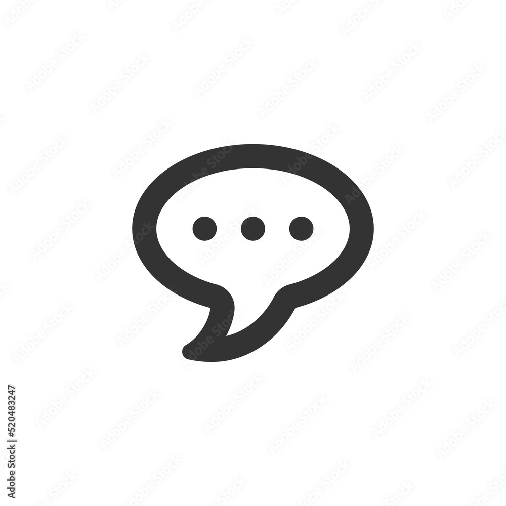 Chat speech bubble and dialog balloon line style vector icon Chat speech bubble and dialog balloon line style vector icon