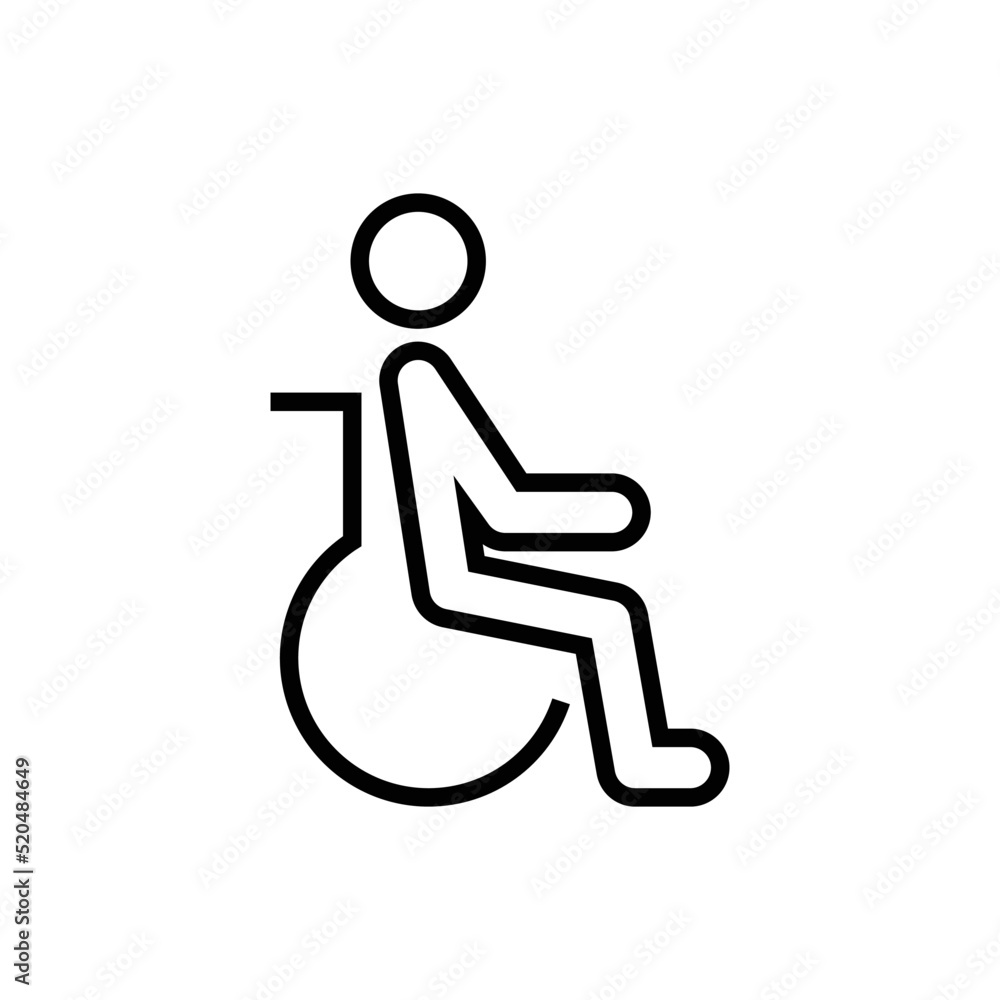 Wheelchair handicap icon vector graphic illustration Wheelchair handicap icon vector graphic illustration