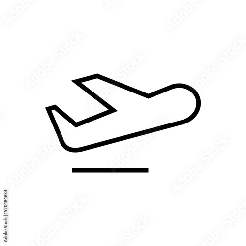Plane takeoff icon vector graphic illustration