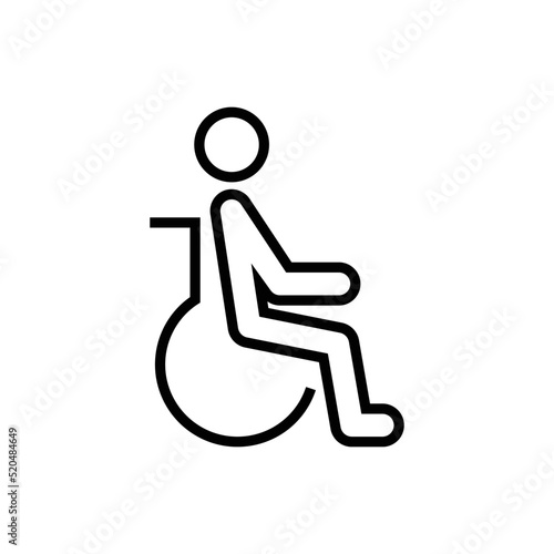 Wheelchair handicap icon vector graphic illustration
