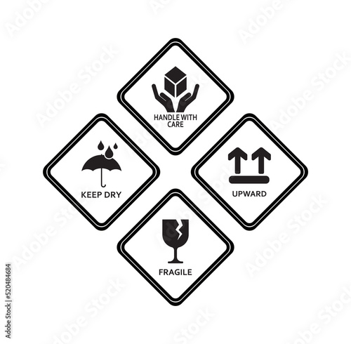 cargo icon set on white background	