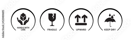 cargo icon set on white background	