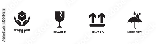 cargo icon set on white background	