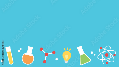 Education presentation template background for science subject. Seamless bottom border. Flat vector illustration. Back to school concept.