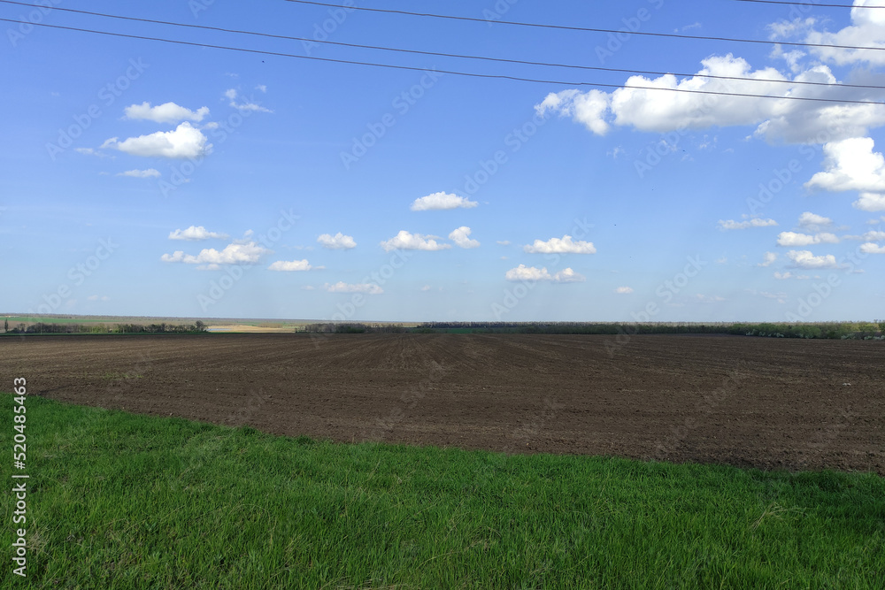 Agricultural field in the spring time
