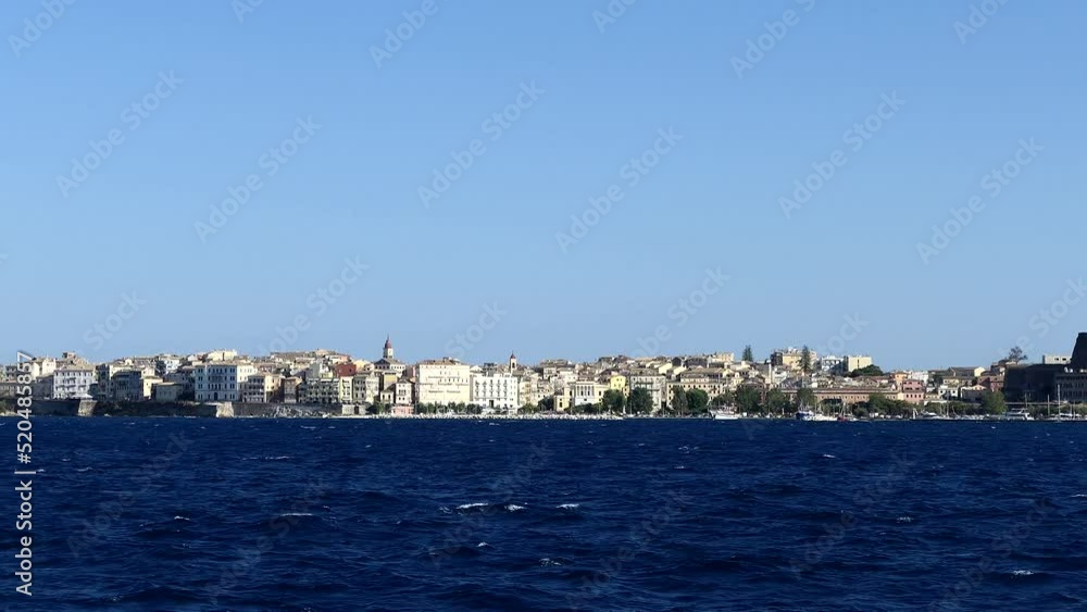 Corfu, Greece, The skyline of Corfu seen from an approaching ferry. Corfu, Greece, The skyline of Corfu seen from an approaching ferry.