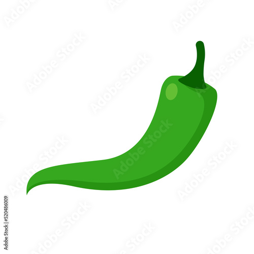 Green Chili pepper vector illustration logo icon clipart 