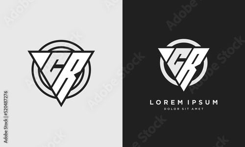 Letter CR triangle logo icon modern stylish monogram design