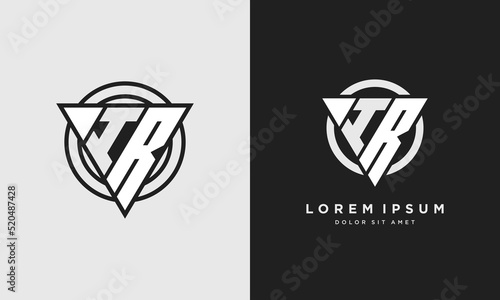 Letter IR triangle logo icon modern stylish monogram design