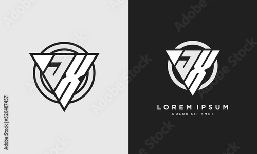 Letter JX triangle logo icon modern stylish monogram design photo