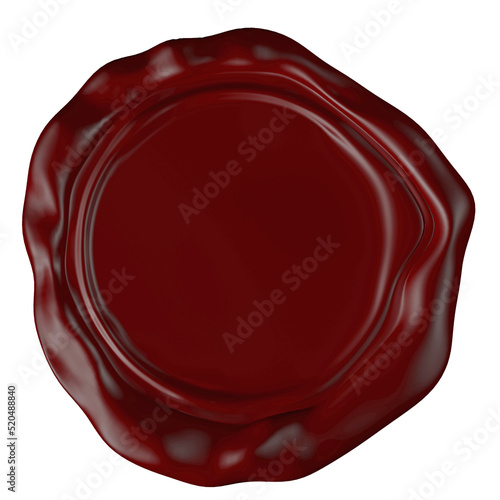 Red wax seal with an empty ...