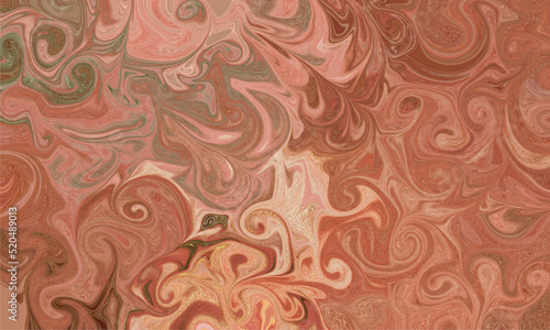 Rose Gold Liquid Marble Canvas Abstract Painting Rectangle Background With Gold Glitter Texture