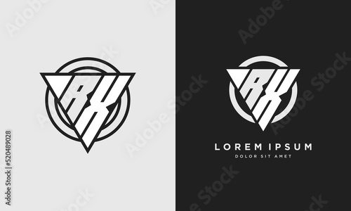 Letter RX triangle logo icon modern stylish monogram design