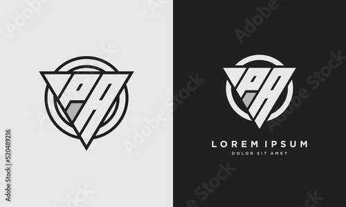 Letter PA triangle logo icon modern stylish monogram design