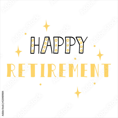 Happy retirement card - hand drawn